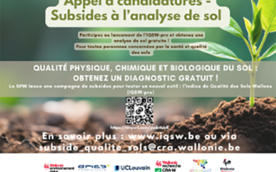 Appel à candidatures afin de bénéficier d’un subside pour un diagnostic de qualité du sol